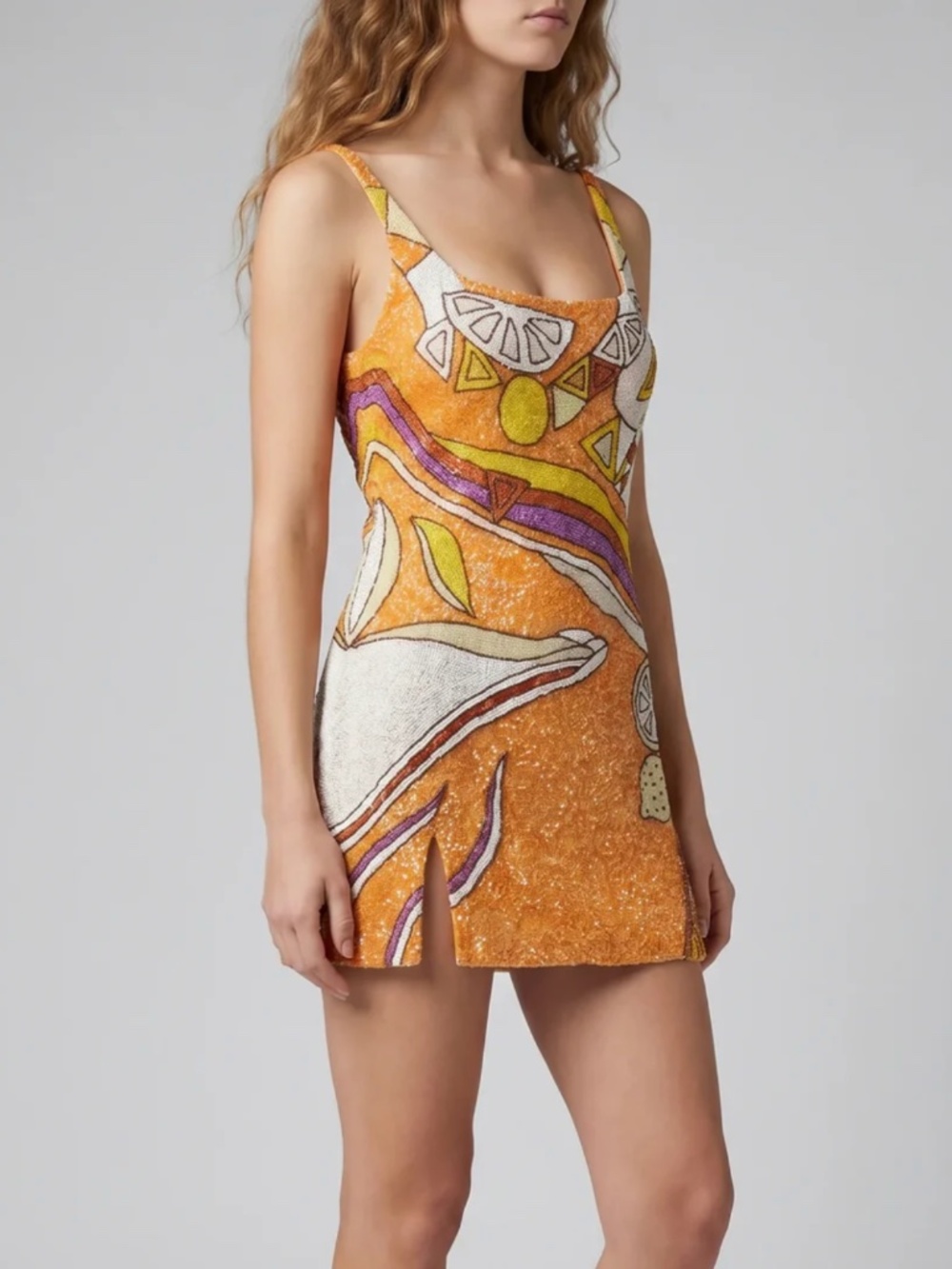 - NEW Oceanus Palm Beach Hand-Beaded Mini Dress BOX21